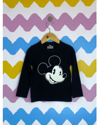 Camiseta manga longa preta | Disney| 2-3 anos