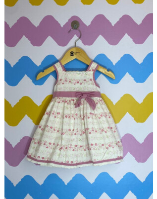 Vestido branco florido | Polly & Friends | 9 meses