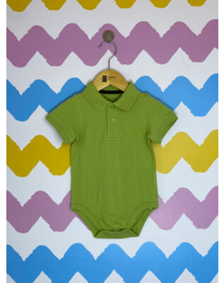 Body verde gola polo |Jumping Beans|18 meses