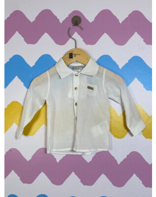 Camisa branca manga longa | Paraiso | 0-3 meses