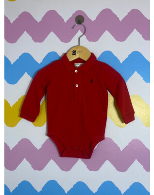 Body vermelho | Polo Ralph Lauren  | 6 meses .