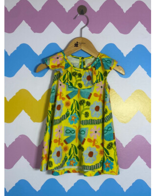 Vestido estampado amarelo | Fábula | 6-9 meses