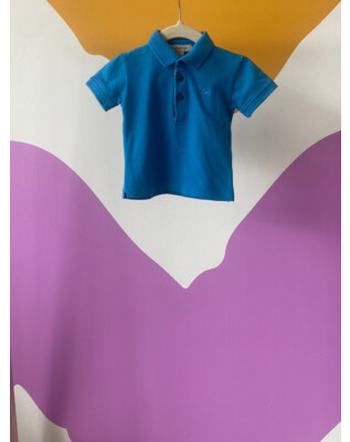 Camiseta gola polo azul - Burberry | 6 meses