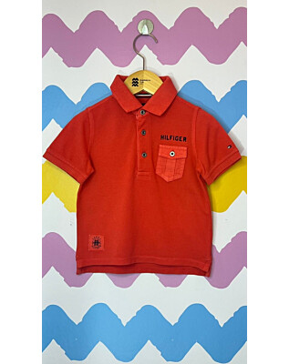 Camiseta gola polo coral | Tommy Hilfiger | 2 anos